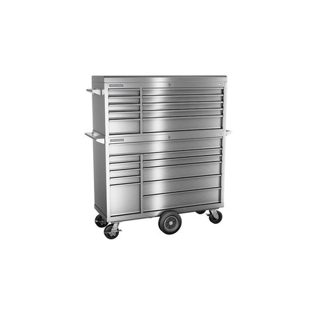 CHAMPION TOOL STORAGE FMPro Plus SST Top Chest/Cabinet and Cart, 21 Drawer, Silver, Stainless Steel, 54 in W x 20 in D FMPSA5421MC